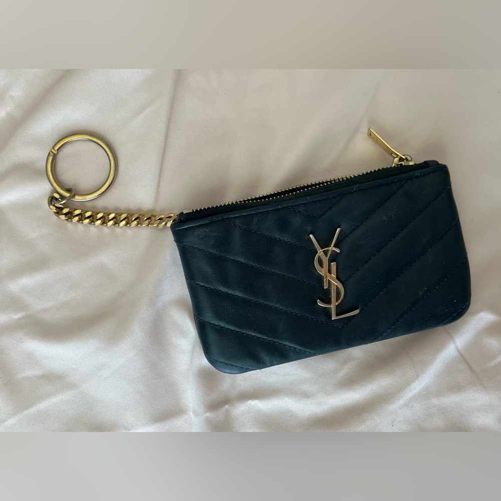 Saint Laurent Monogram Quilted Leather Key Pouch